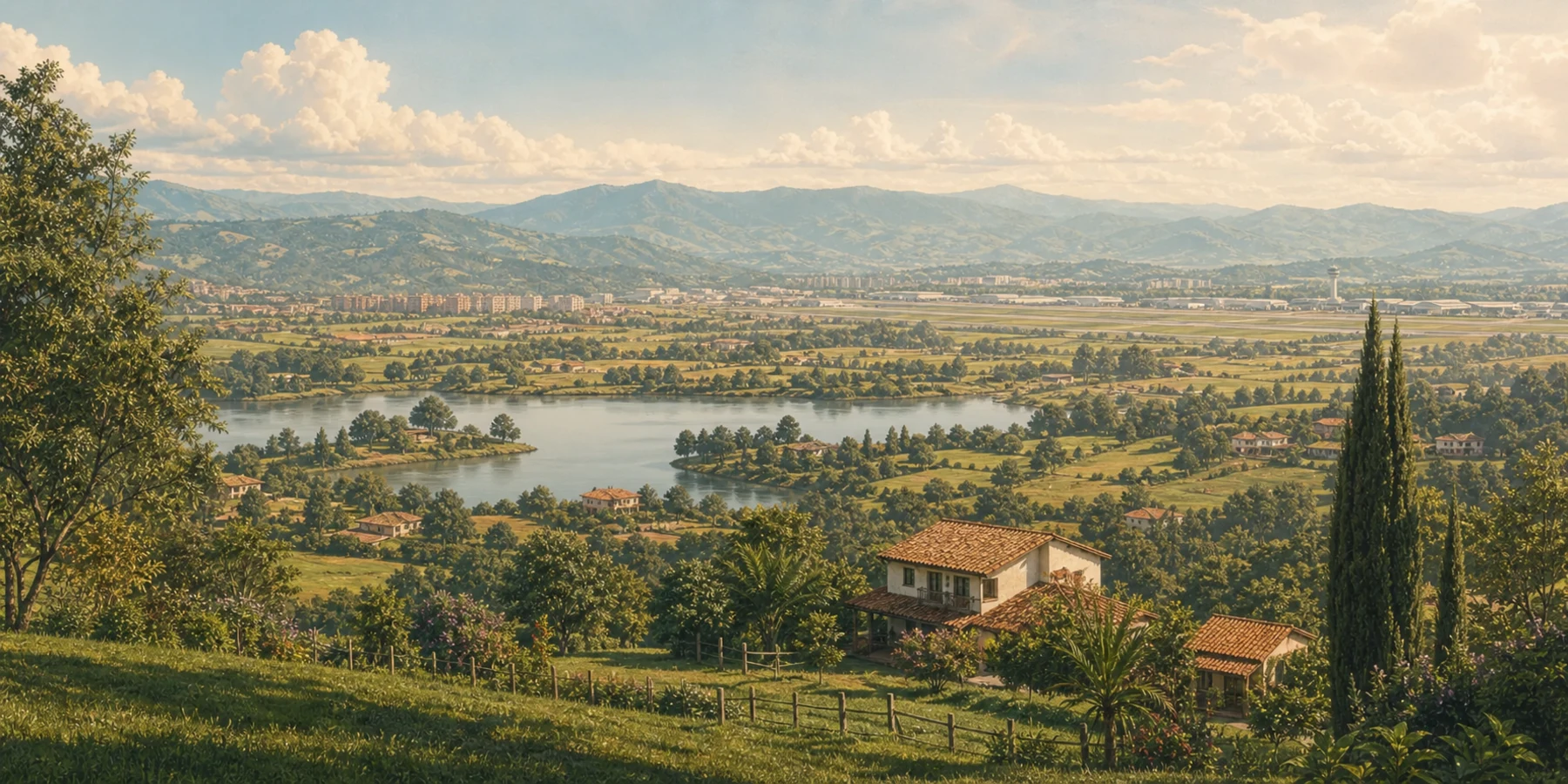 Editorial illustration for Rionegro and the Airport Plateau: Calmer Highland Living