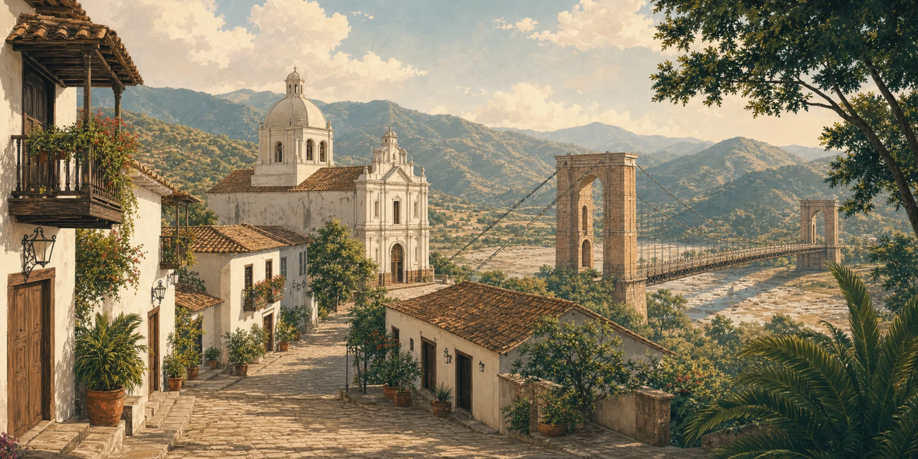 Editorial illustration for Santa Fe de Antioquia: Colonial Heat and History