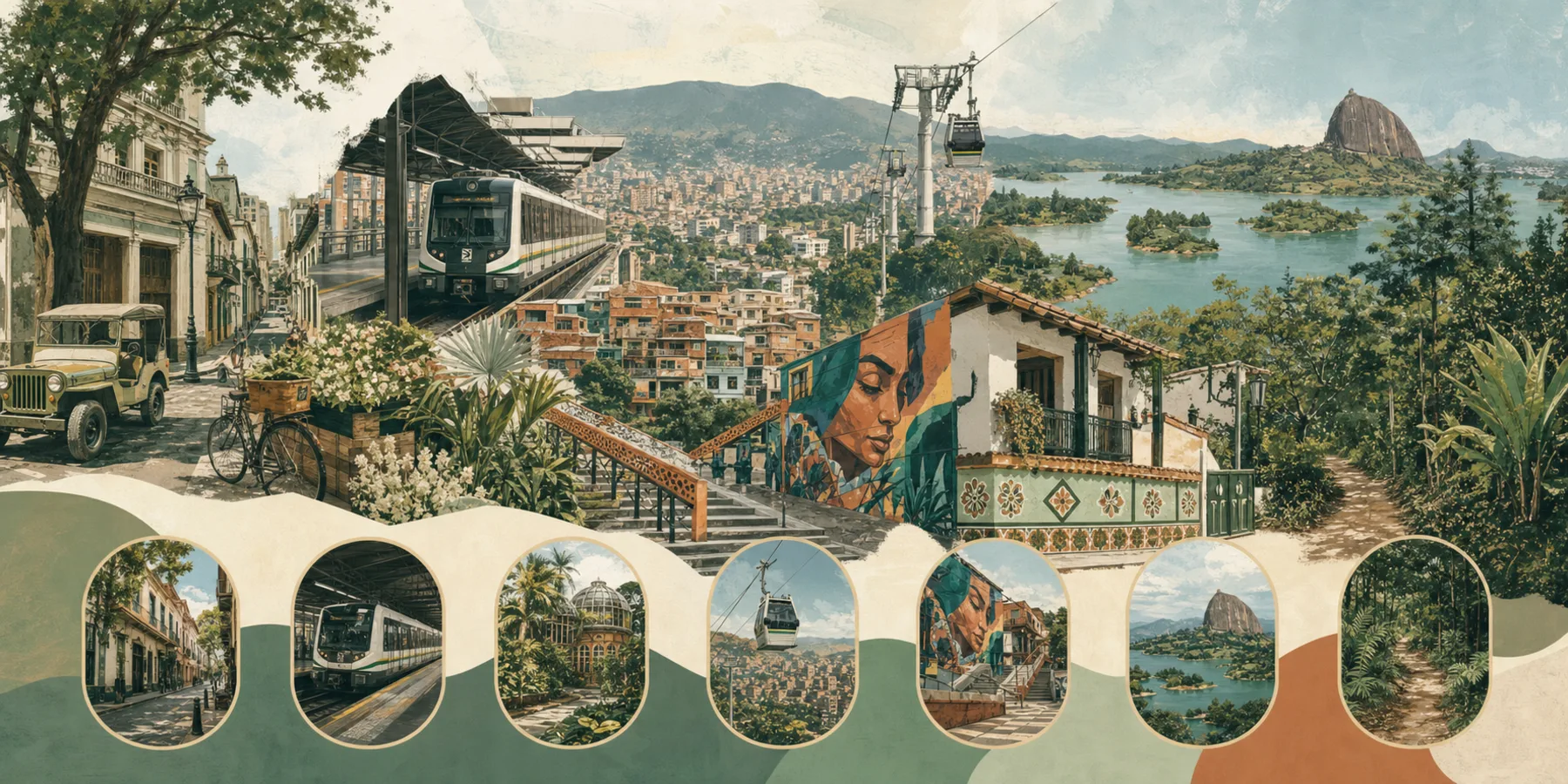 Editorial illustration for Seven Days in Medellín: A Balanced Itinerary
